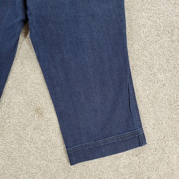 Lauren Ralph Lauren Capri Jeans Womens 16 Blue Double Button Panel Cropped Denim - Picture 7 of 14